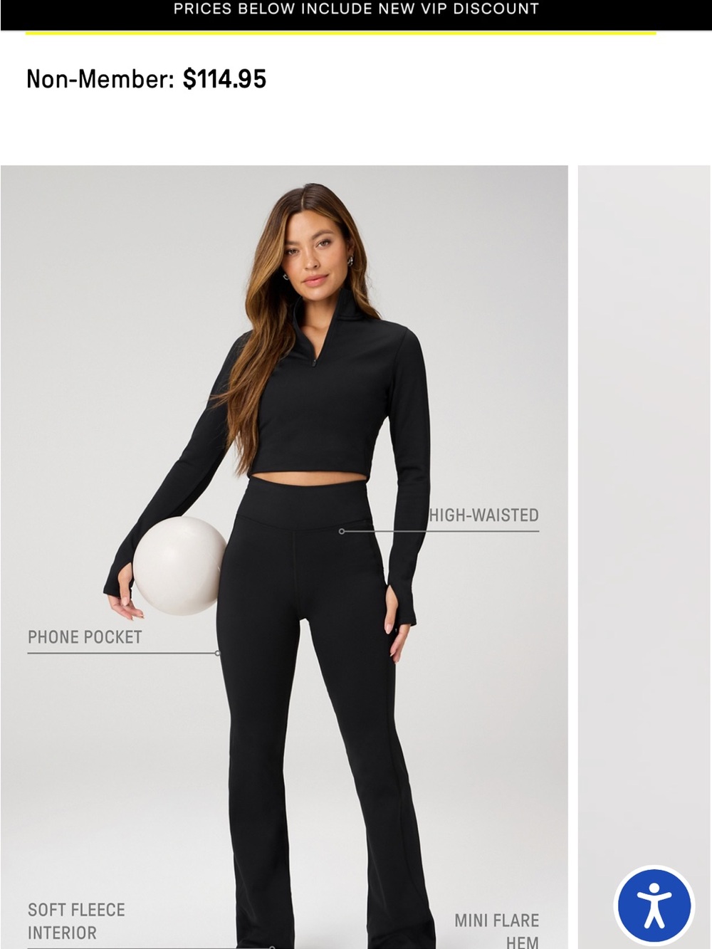 Fabletics brand new Cold Weather Pocketed High-Waisted Mini Flare